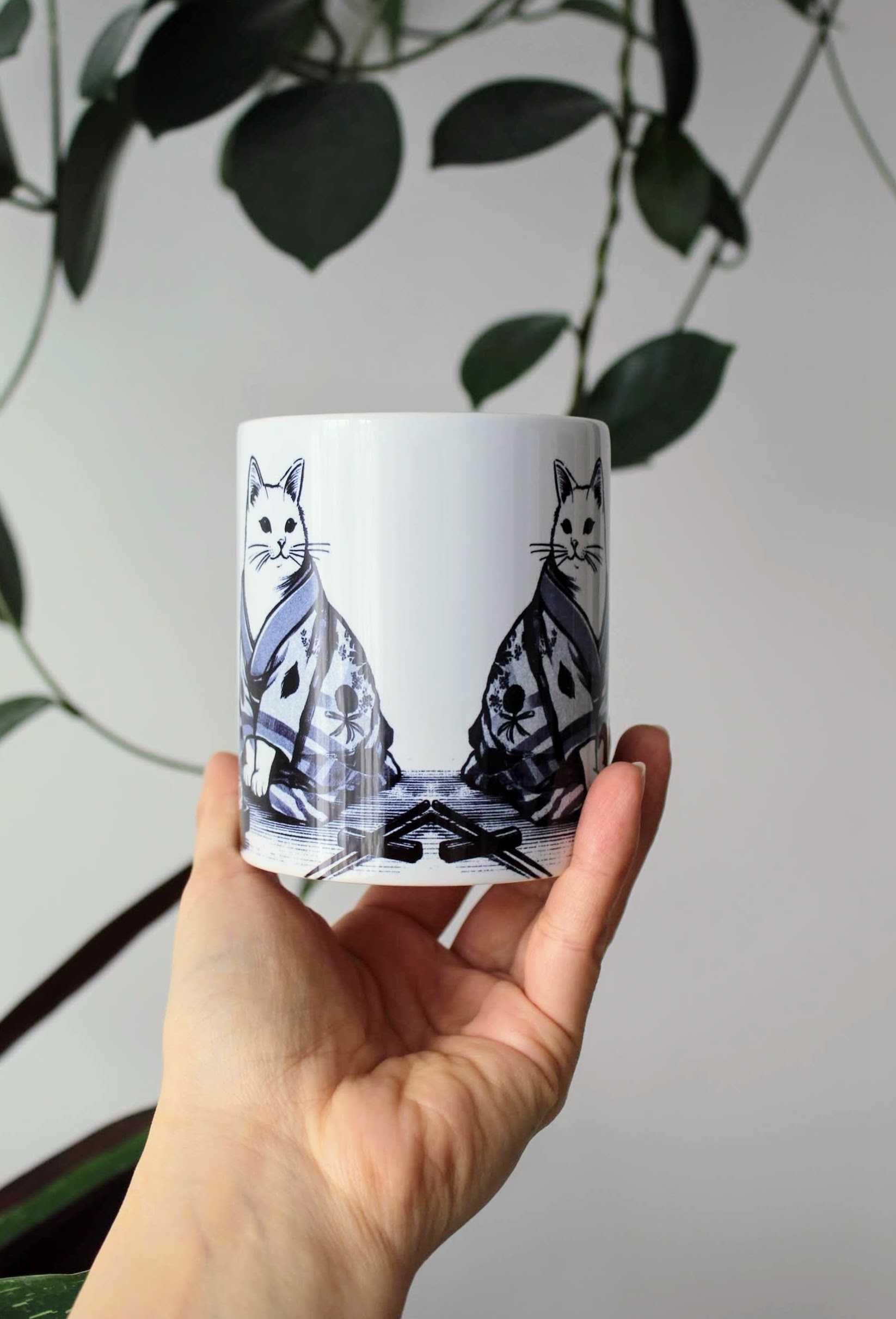 Kubek Kot w kimonie i mały kotku 330ml