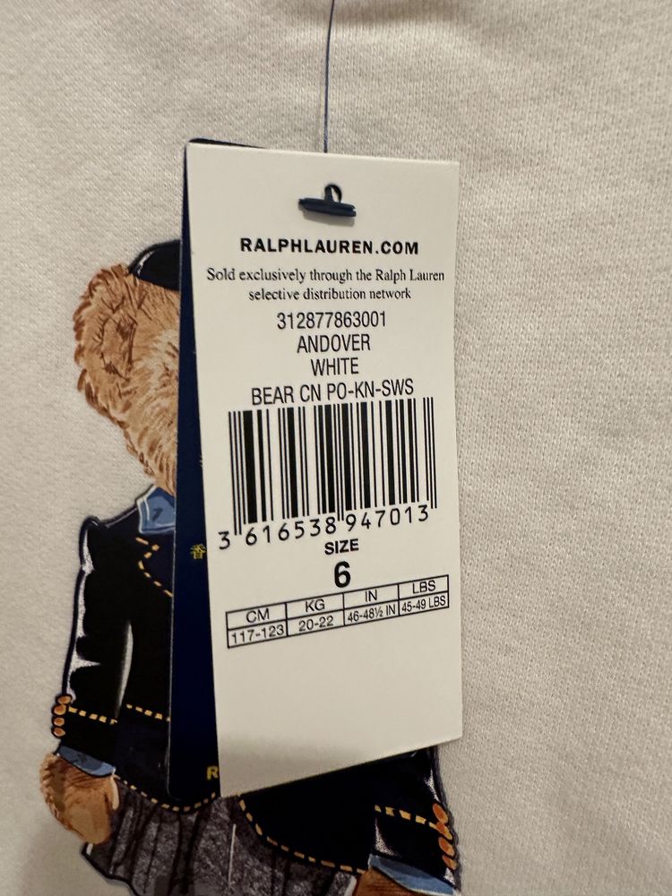 Ralph Lauren bluza miś nowa 116cm