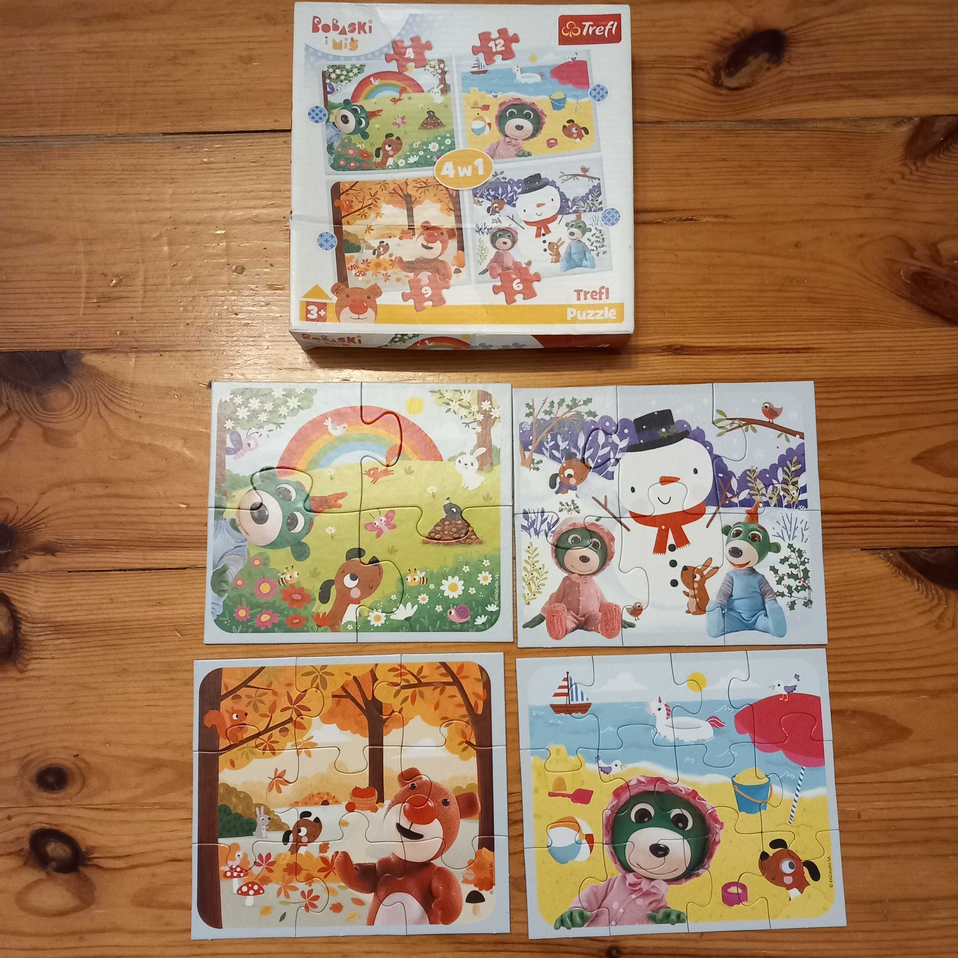 Puzzle Trefliki Trefl 3+ 4 obrazki 4 6 9 12 części