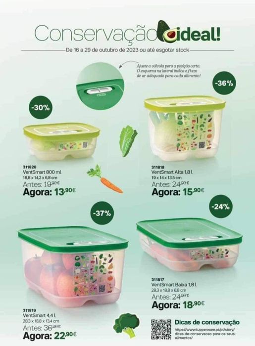 Congeladoras Tupperware 1,1 L  e outras promoções imperdíveis