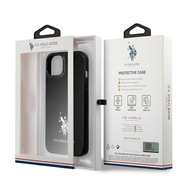 Etui U.S. Polo Assn. do iPhone 13/14/15 6.1" Czarny z Logo Koników