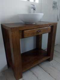 Stół, stolik do łazienki pod umywalkę nablatową, dębowy