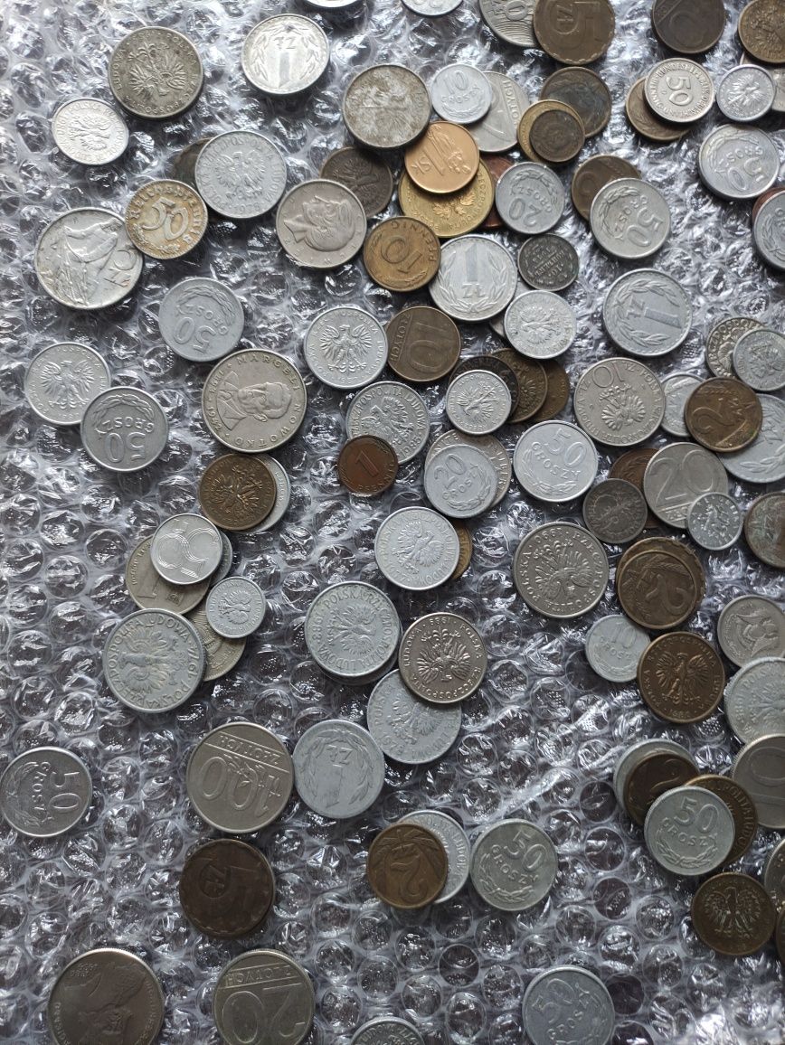 Zestaw monet ponad 100 sztuk + banknoty