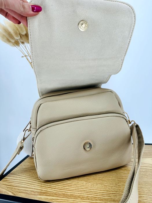 Nowa mała torebka klapa zamsz Marco contti