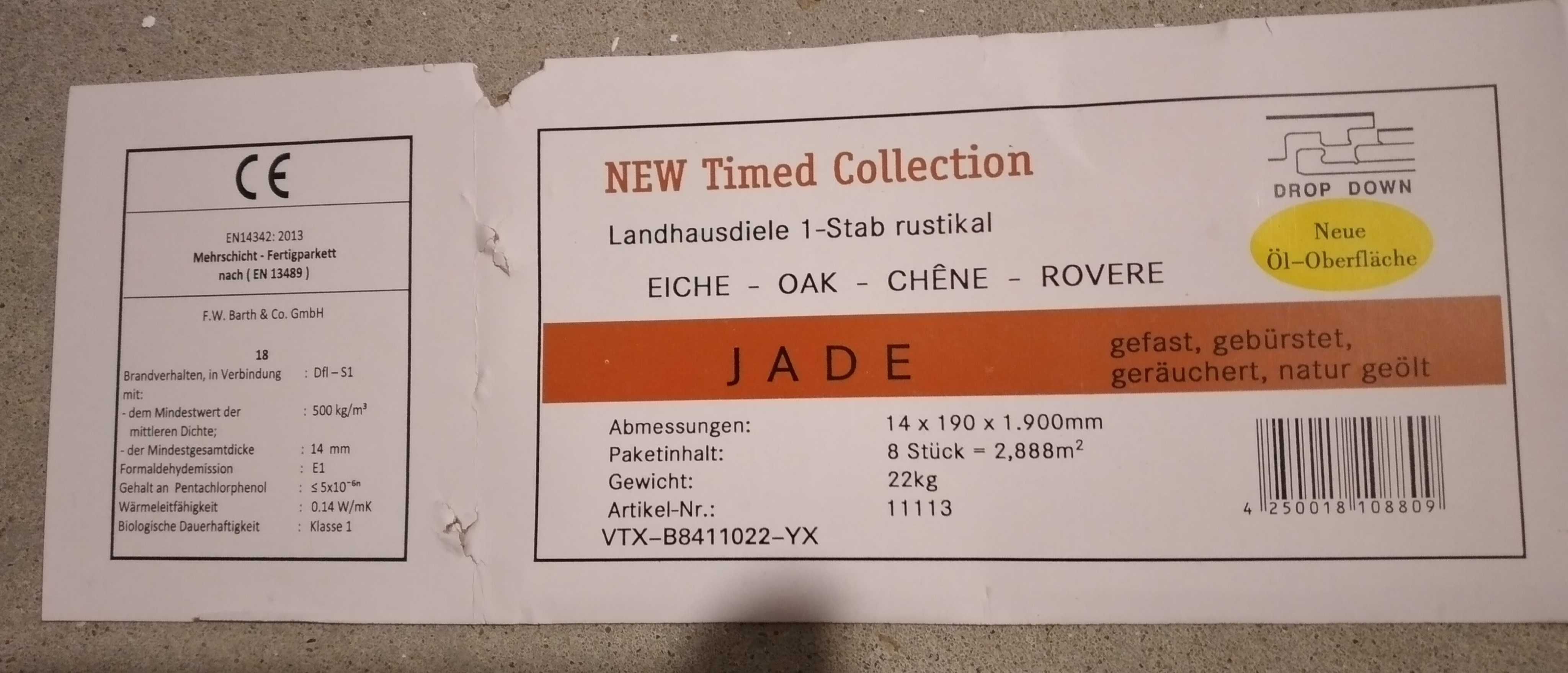 Deska podłogowa dąb Jade NEW Timed Collection F. W. Barth+ podkład 5m2