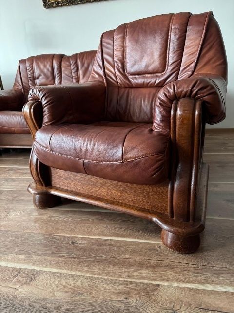 Komplet wypoczynkowy skóra