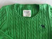Sweter damski zielony gruby rozm. M Abercrombie & Fitch
