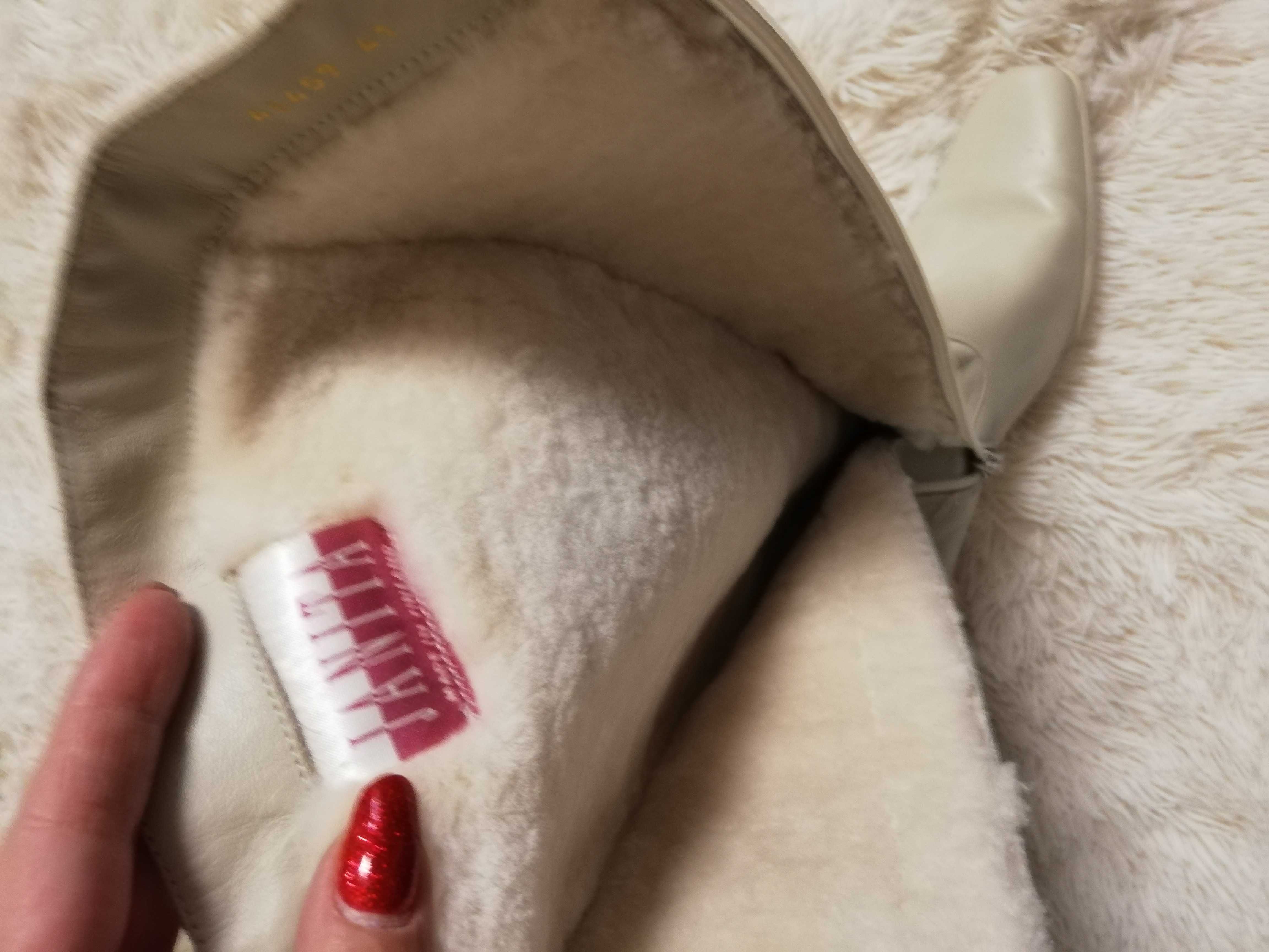 kozaki Janita 41 skóra Made in Finland owcza wełna