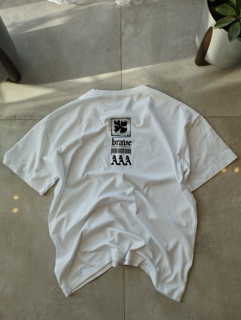 t-shirt koszulka biała z nadrukiem aesthetic opium oversize