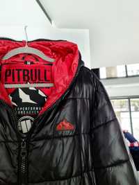 Pitbull kurtka czarna czerwona pikowana zimowa ocieplana męska M