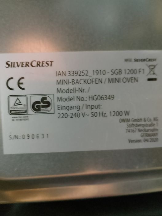 Gorąco polecam piekarnik elektryczny 1200W