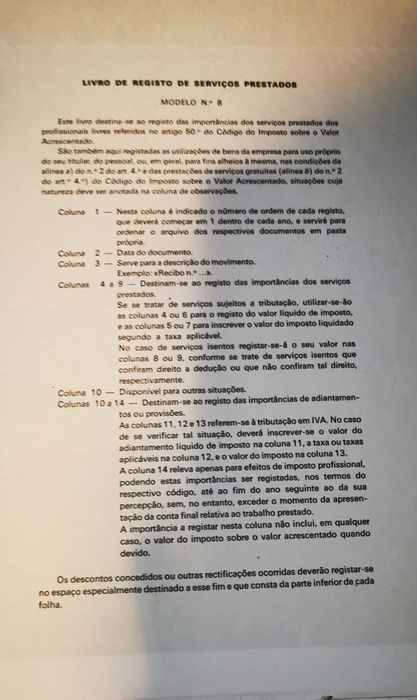 Livro registos IVA do Rei dos Livros