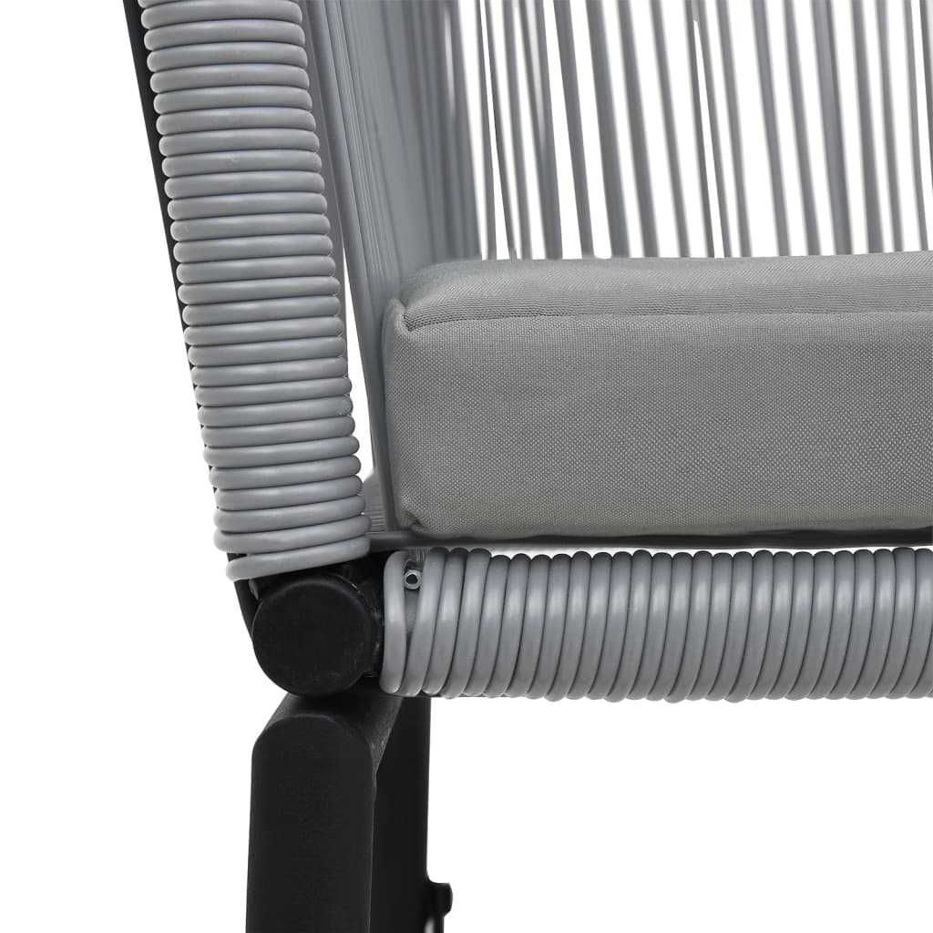 3-cz. zestaw mebli bistro z poduszkami, rattan PE, szary VidaXL 48140