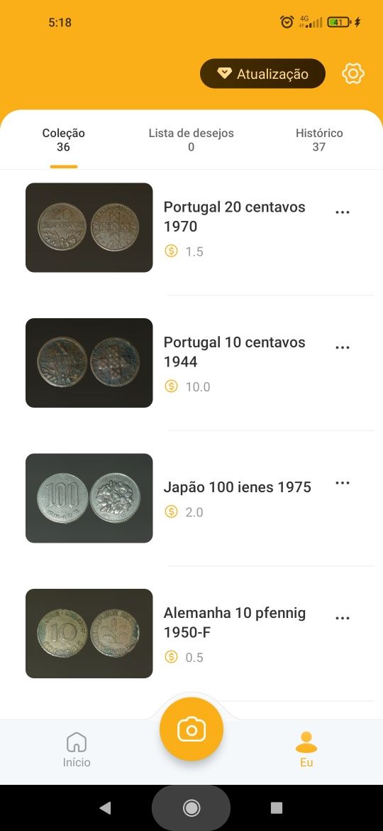 Moedas antigas várias além das fotos