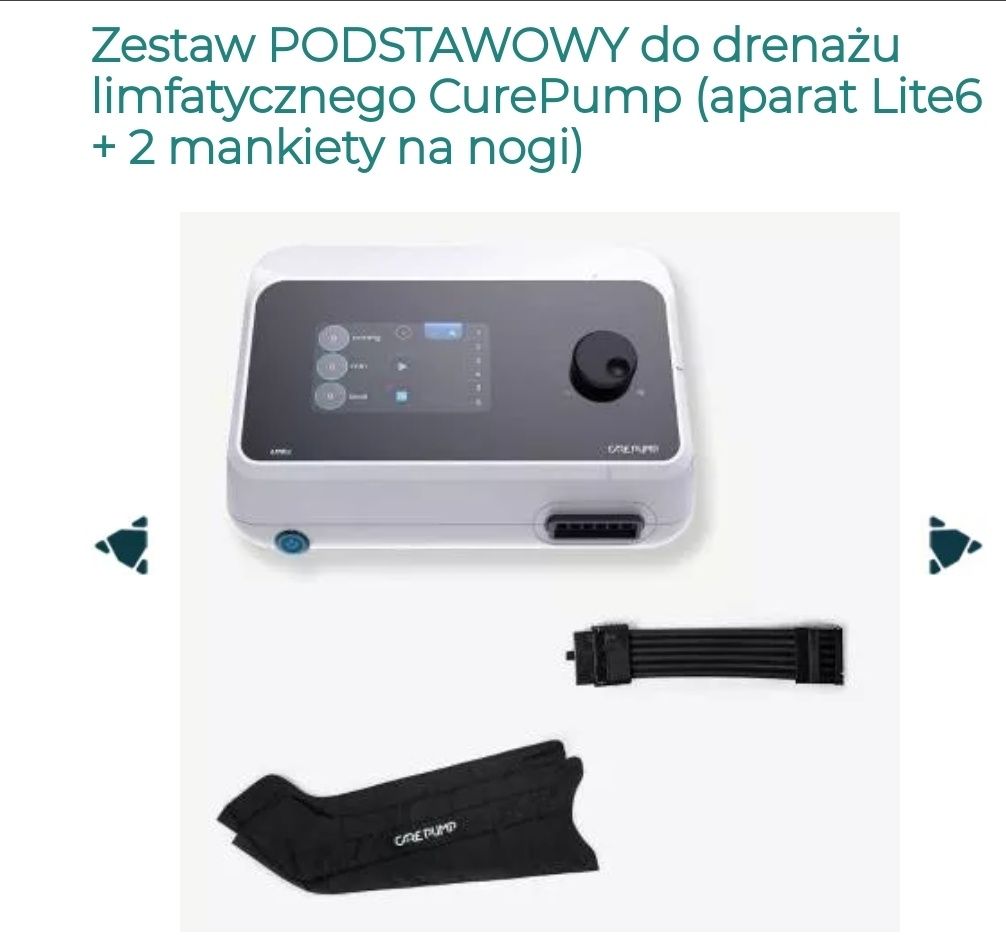 Nowy CurePump ( Lite 6) aparat do drenażu limfatycznego + 2 mankiety