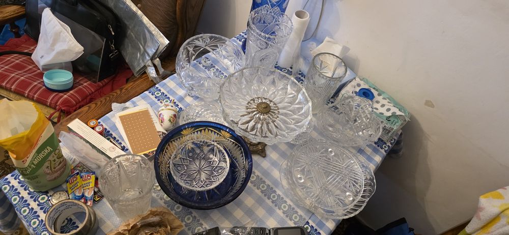 Kryształy porcelana szkło z prl