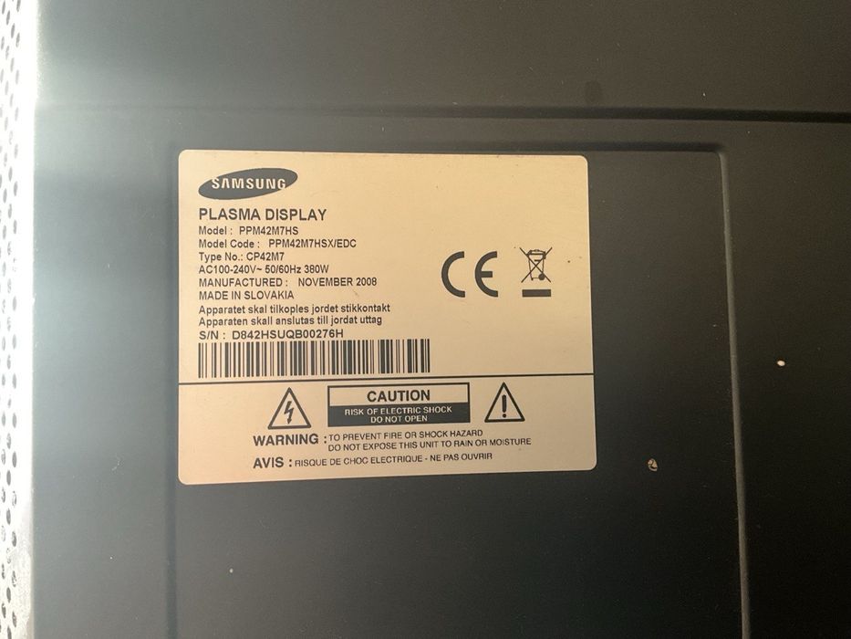 Монітор Samsung 42” Модель: PPM42M7HS Телевізор