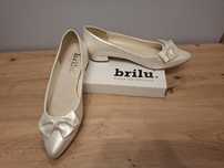 BRILU perłowe balerinki Brenda ivory r.41