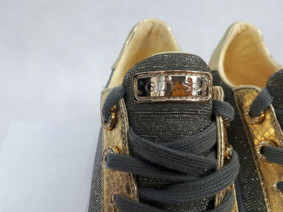 Sneakersy GUESS złote srebrne brokat FLMEG1FAM12 eu 40 trampki obuwie