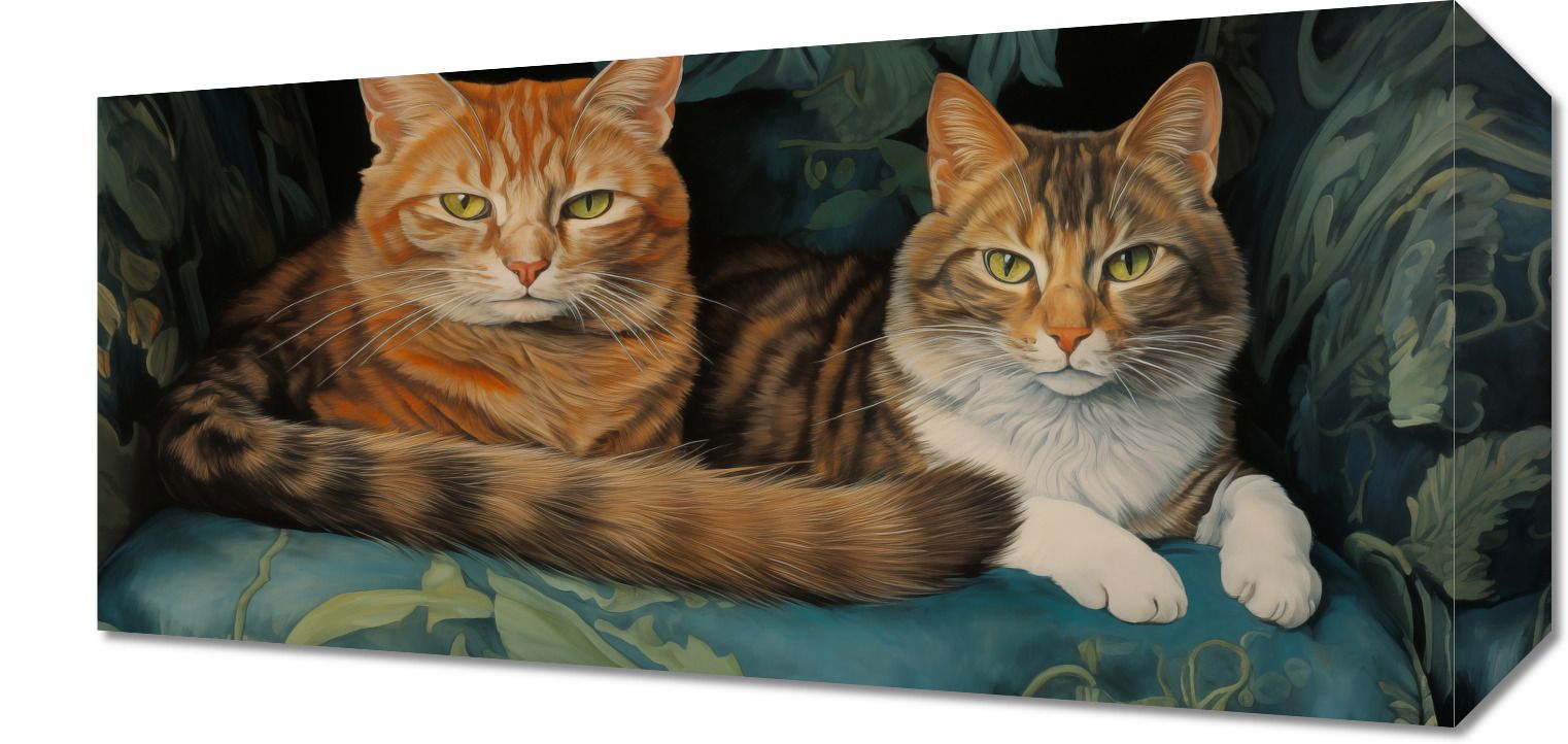 Obraz 40x20cm Koty na Fotelu