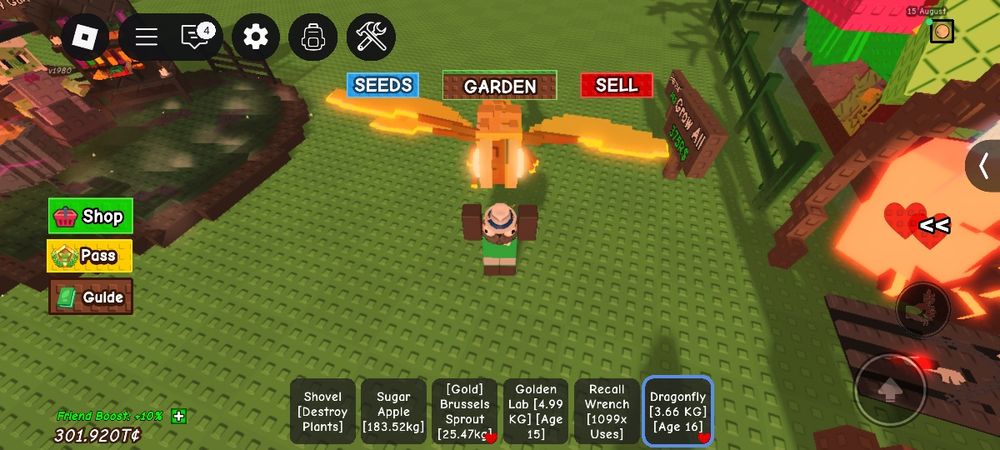 Стрикоза, Grow a garden