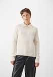 Sweter z kołnierzykiem z perełkami Only L