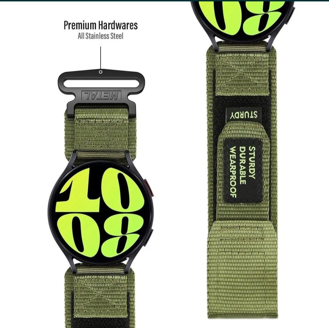 Pasek nylon do HUAWEI WATCH 2/3/4 kolor khaki 22MM