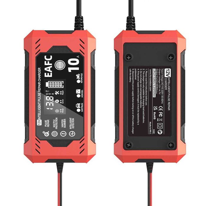 Зарядное 12В 10А Автоматическое цифровой дисплей универсальное. Новое.