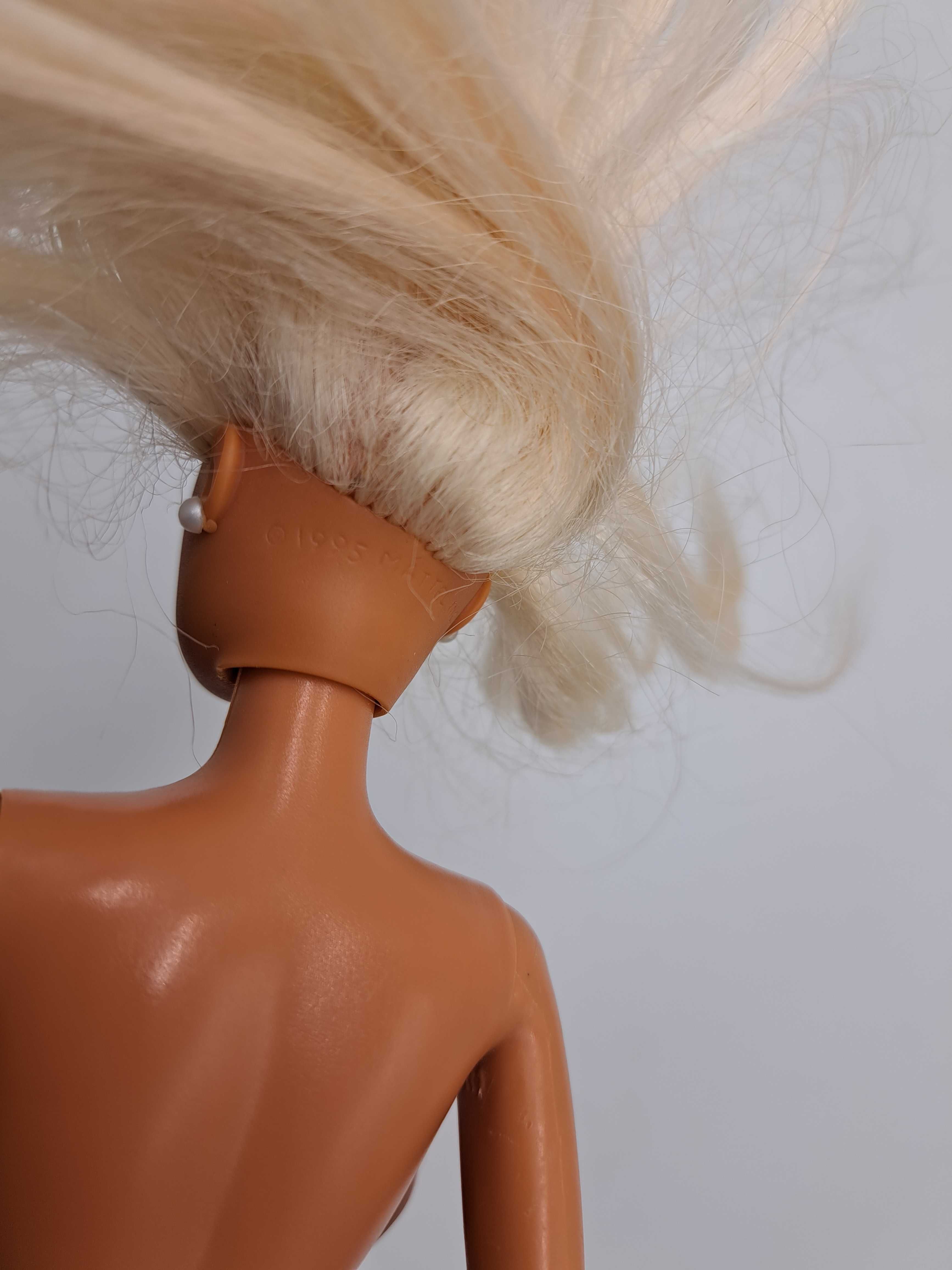 Lalka Barbie Mattel dwukolorowe brązowe i białe długie włosy, vintage