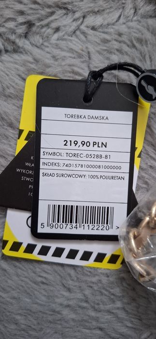 Beżowa torebka OCHNIK – nowa z metką, złoty łańcuszek