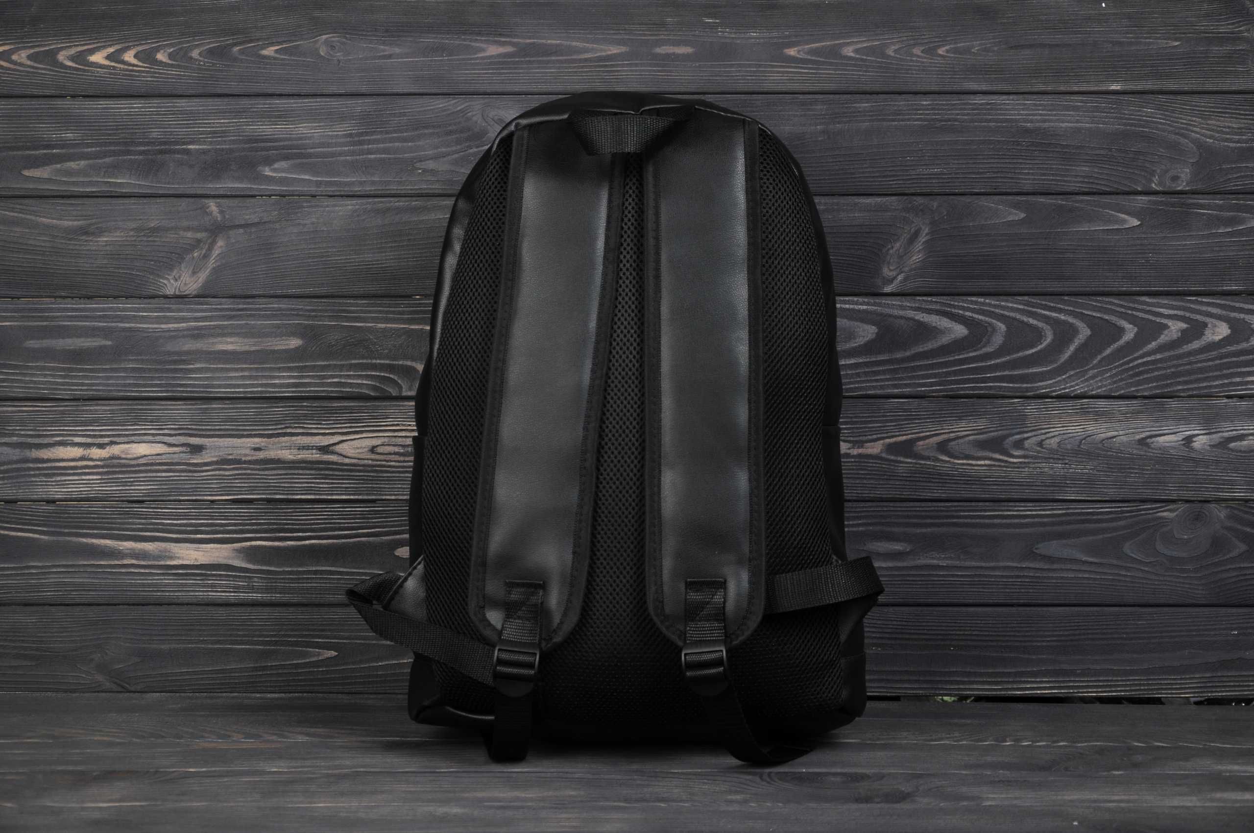 Рюкзак городской кожаный мужской женский ASOS черный | Портфель сумка