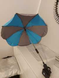 Parasolka parasoleczka  z uchwytem do wózka siwo niebieska siwa uniwer