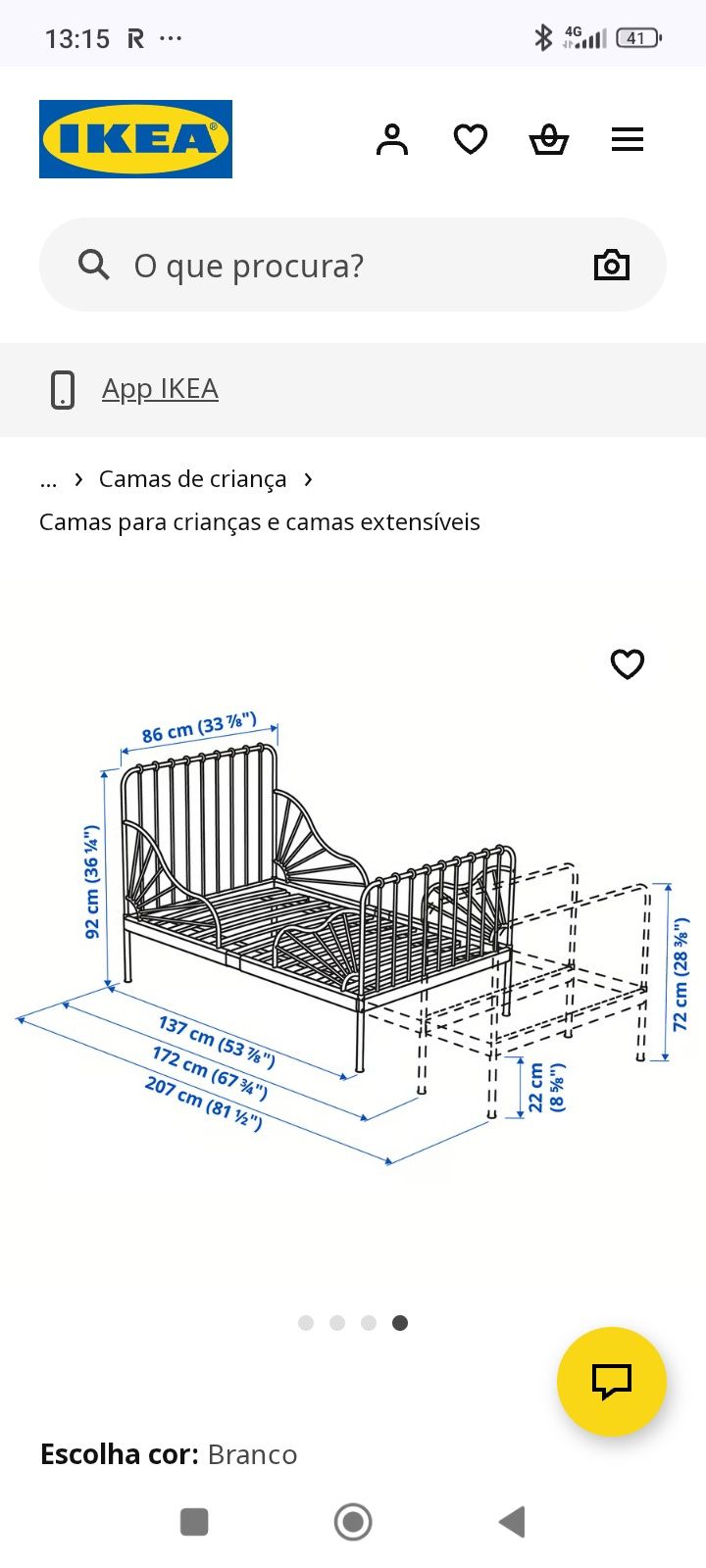 Cama extensível ferro com colchão incluído
