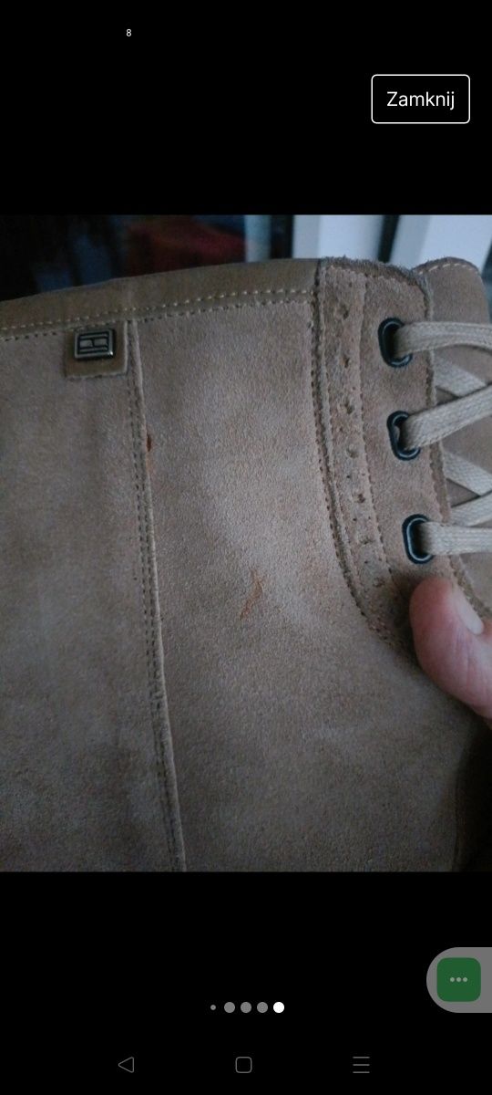 Stylowe długie zamszowe botki Tommy Hilfiger r.38