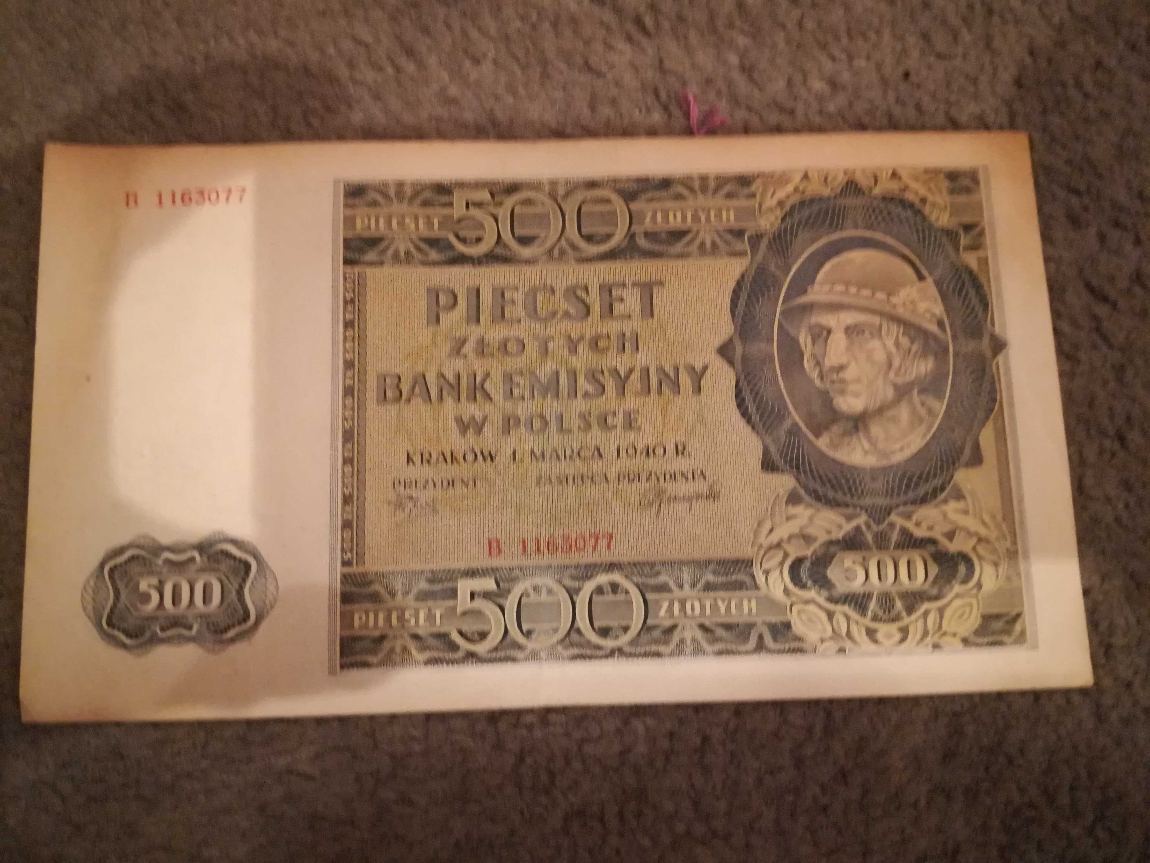 banknot 500 zł 1940r góral