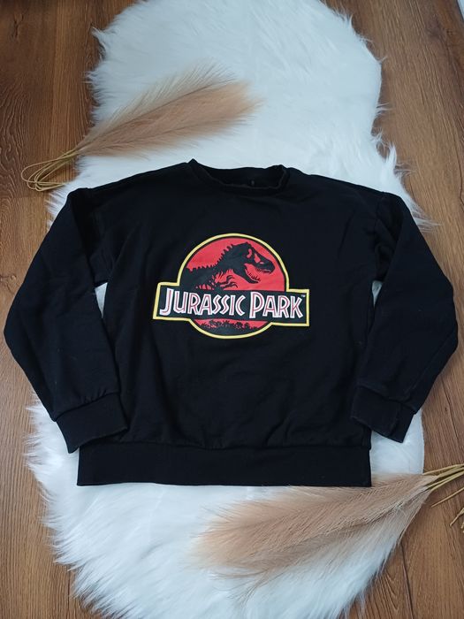 Chłopięca czarna bluza 158cm jurassic park z dinozaurem wygodna ciepła