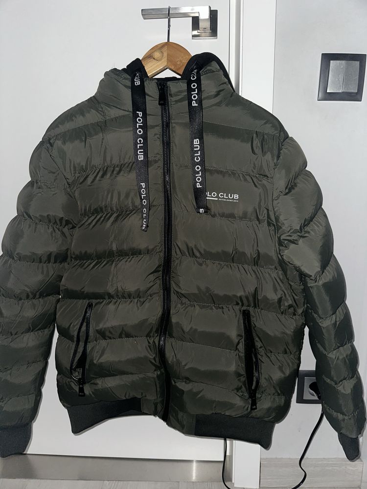Casaco acolchoado verde caqui com print Polo Club