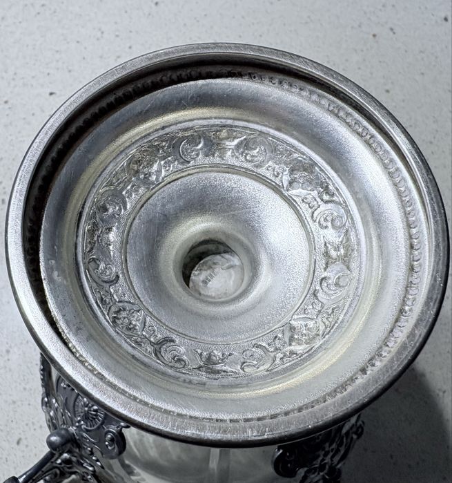 Rara antiga taça  WMF Arte Nova de caviar ou outro com banho em prata