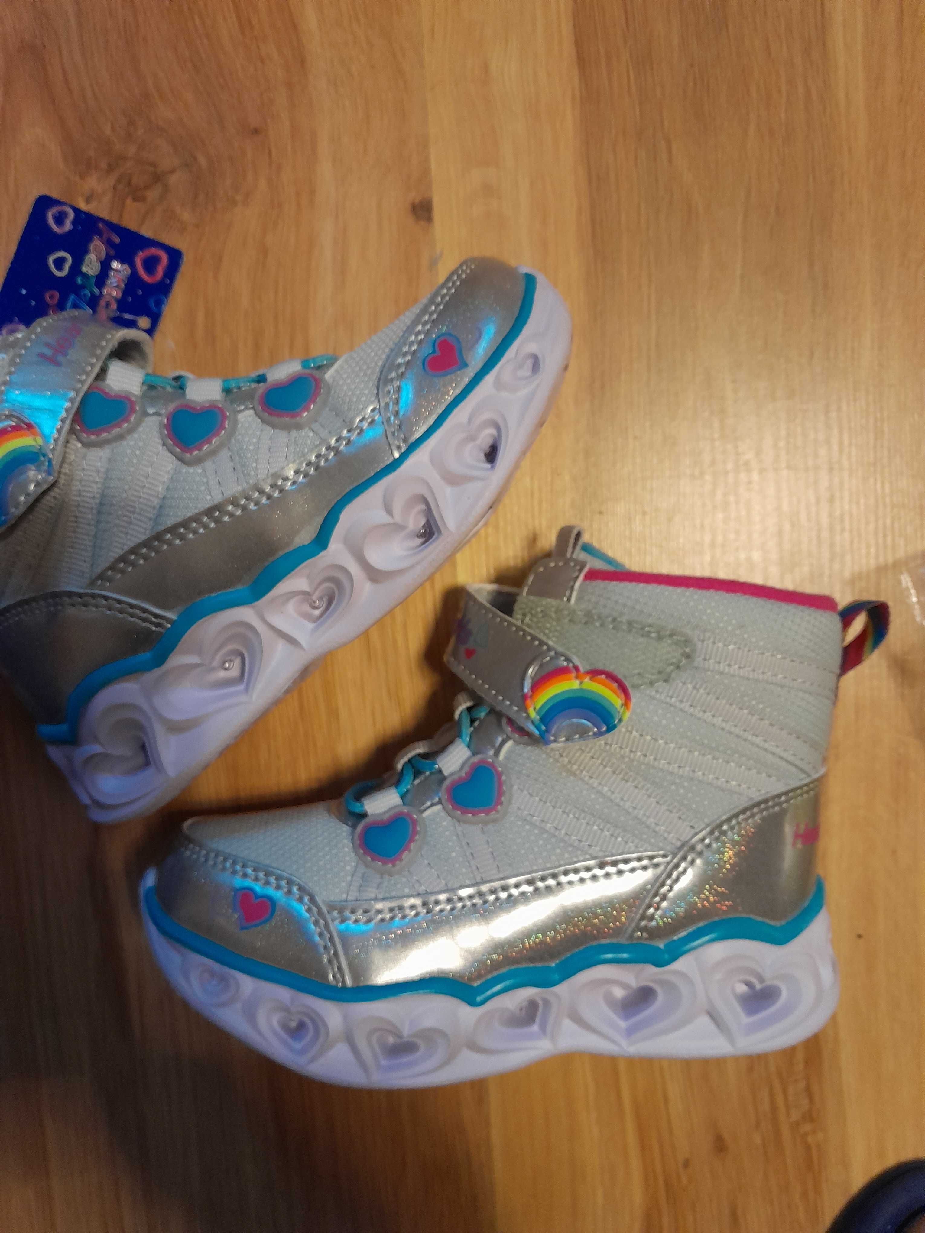 Buty dzieciece świecące  skechers heart lights nr 23 NOWE