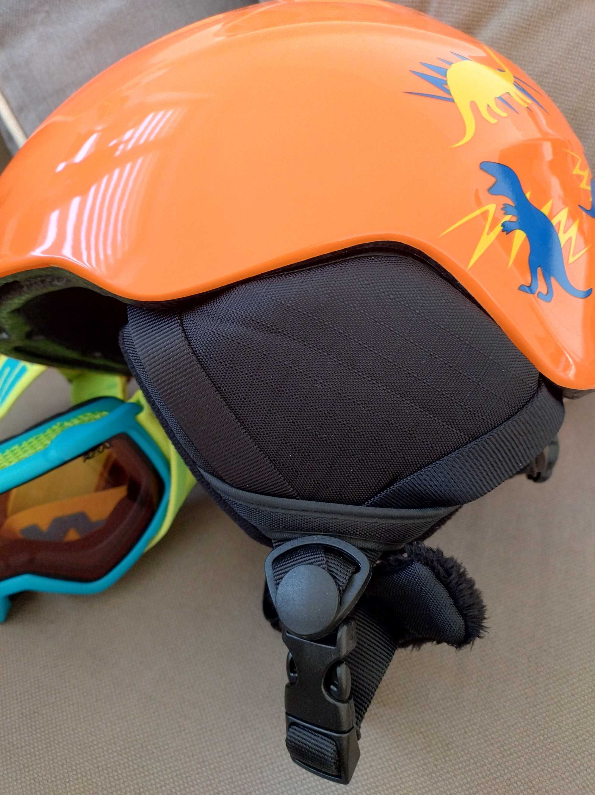 Kask narciarski  pomarańczowy SMITH JR + gogle RELAX