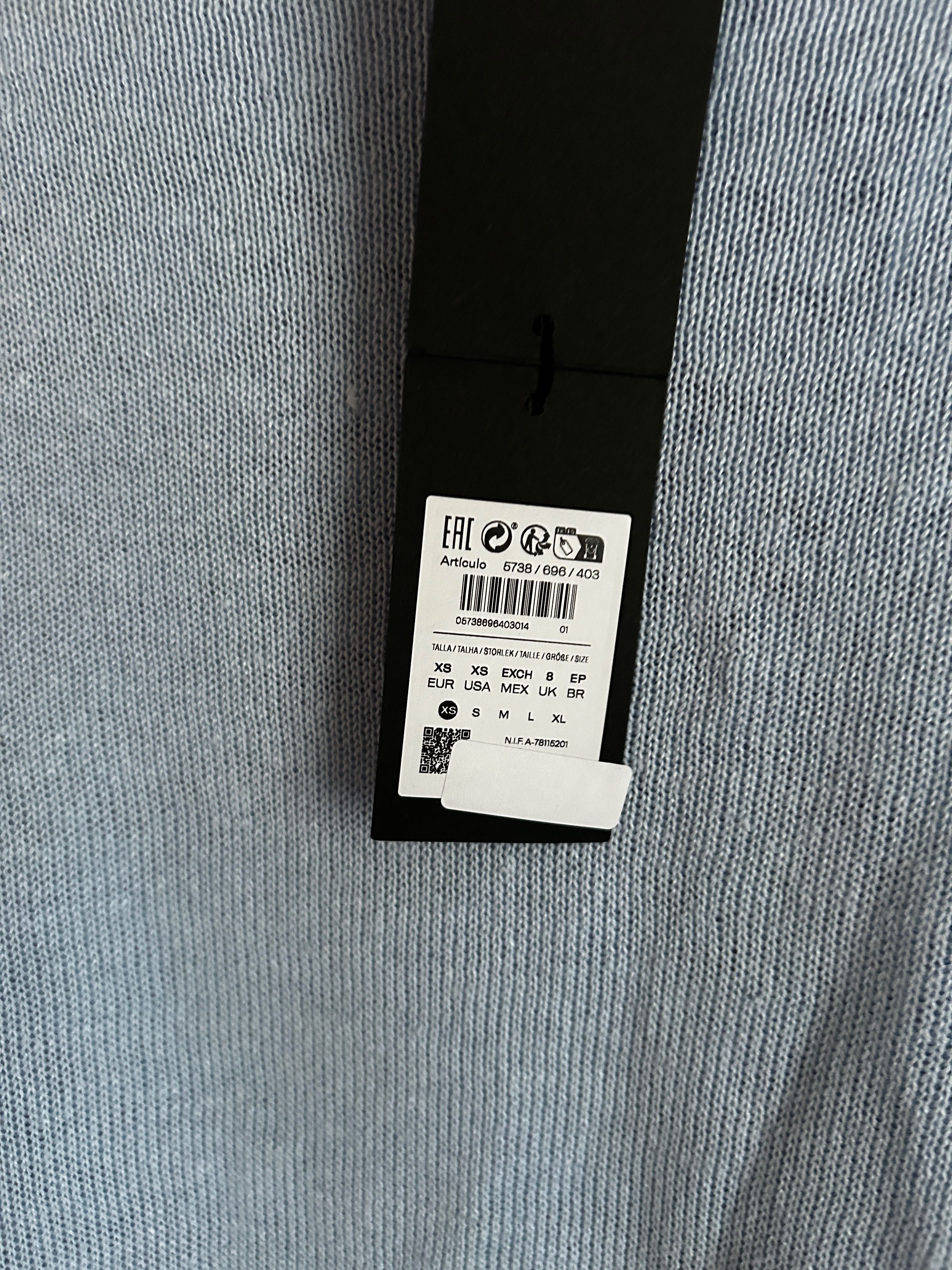 Nowy z metką sweter Massimo Dutti len XS blekitny