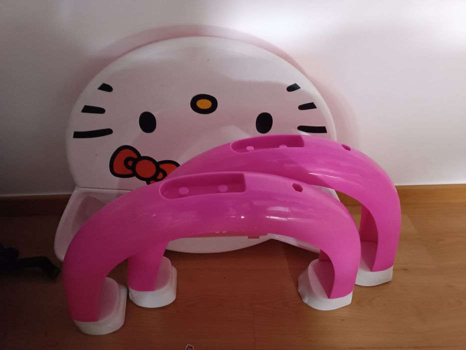 Mesa Kitty branca e rosa