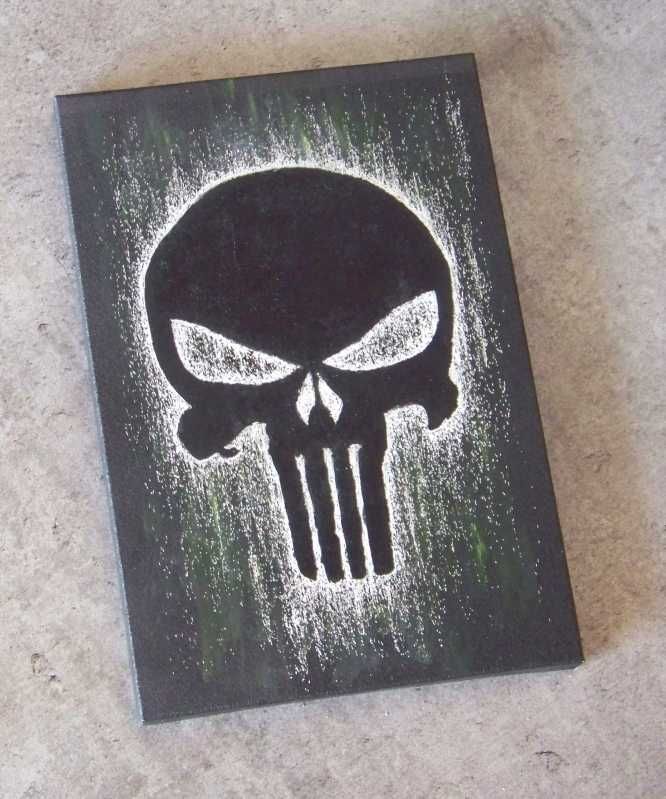 Punisher Obraz ręcznie grawerowany na blasze... Staloryt