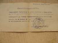 Pozwolenie na przejazd jeńca wojennego 1945 r. Oryginał.