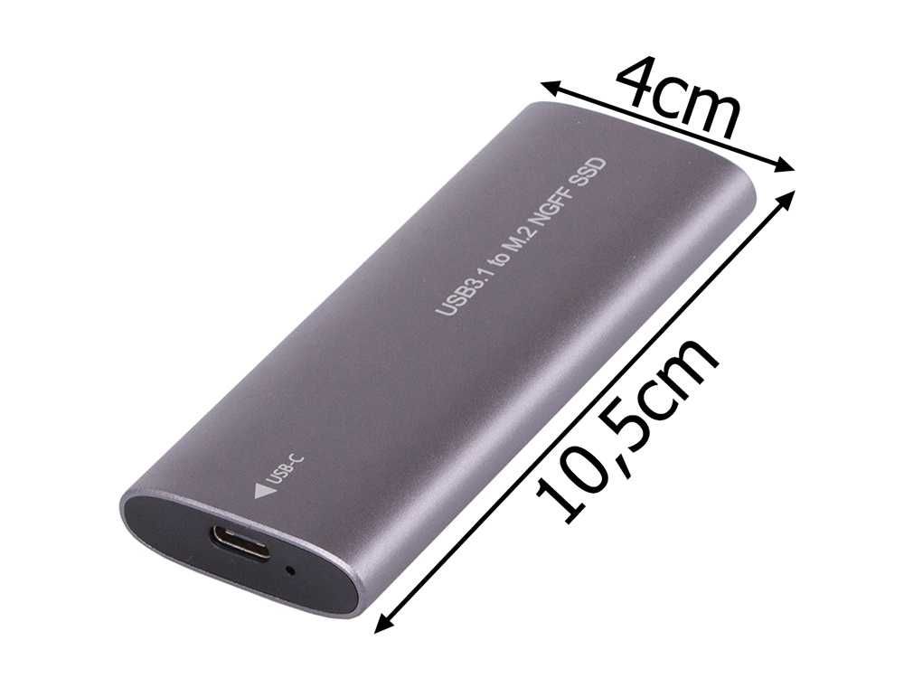 Obudowa adapter dysku kieszeń m.2 sata ngff usb typ-c 3.1 2230/2280mm