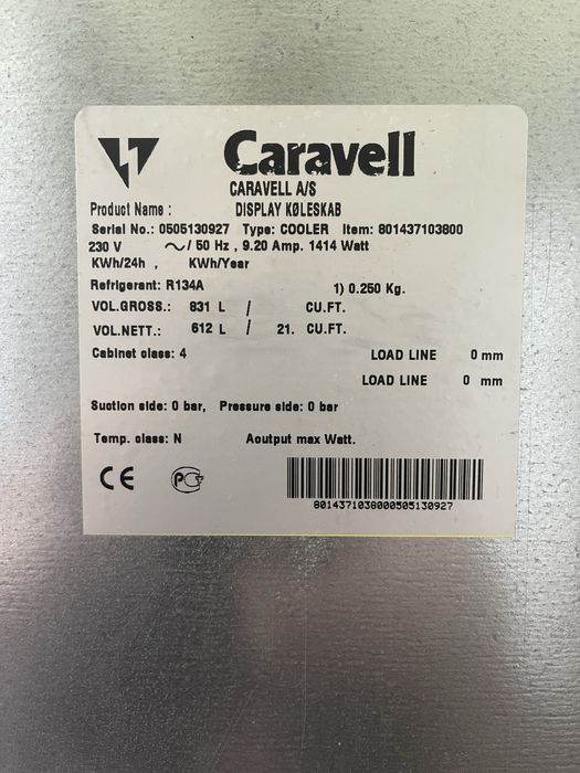Холодильный шкаф , витрина Caravell 801 (Дания)