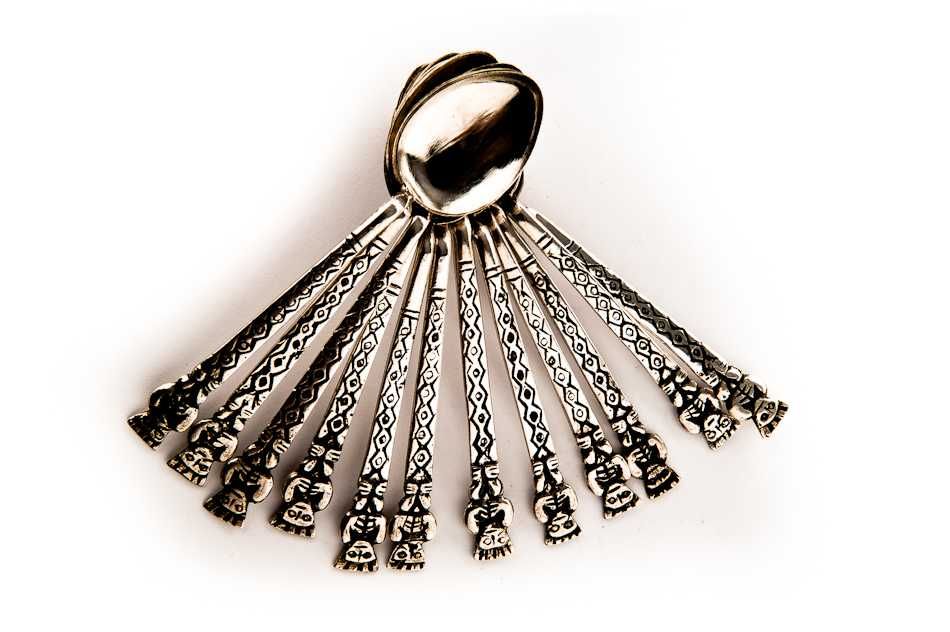 Srebrne Łyżeczki - 122,87g - PERU MAJOWIE AZTEKOWIE - Kraków