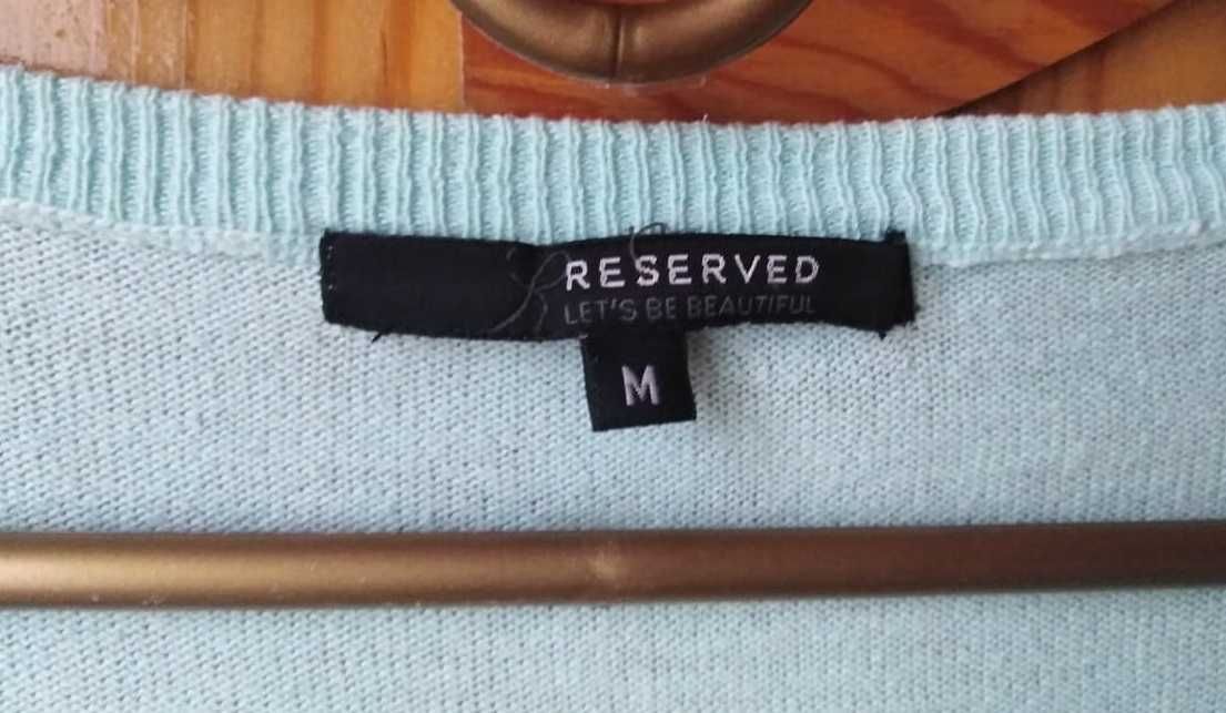 Sweter damski rozpinany, miętowy.  Reserved, rozmiar 38/M