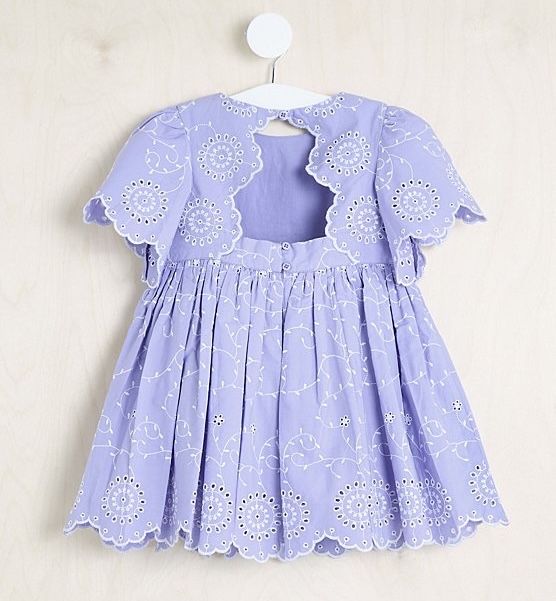98-104 George Billie Faiers fioletowa bawełniana sukienka haftowana UK