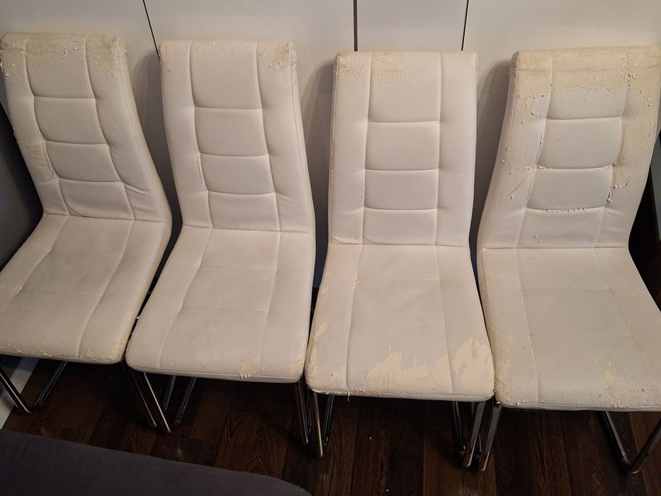 Stół rozkladany biały lakierowany  l+4 krzesla gratis